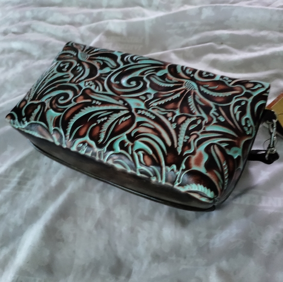PATRICIA NASH VALERIE TOOLED LEATHER CLUTCH WRISTLET $79 - Picture 6 of 10